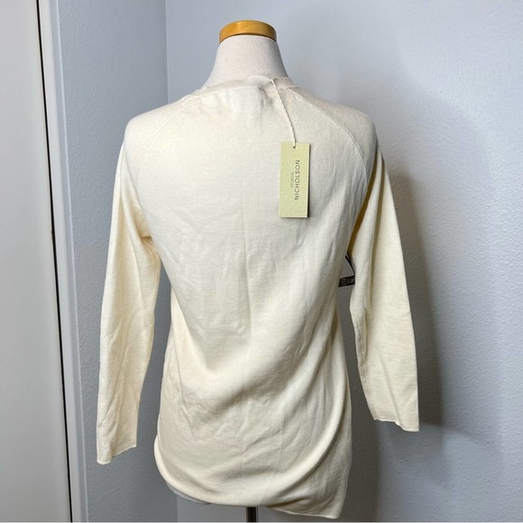 NWT Studio Nicholson Tozal Side Slit Sweater Top Ivory Small - Picture 9 of 10